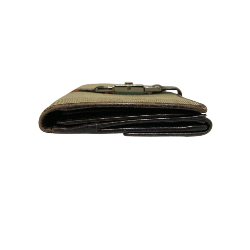 Gucci Jackie Continental Long Wallet Brown Leather & Canvas with Silver Hardware - Picture 3 of 12